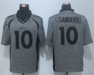 Nike Denver Broncos #10 Emmanuel Sanders Gray Men\'s Stitched Gridiron Gray Jersey(Limited)