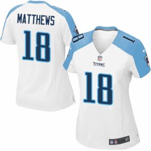 Women\'s Nike Tennessee Titans #18 Rishard Matthews Limited White NFL Jersey