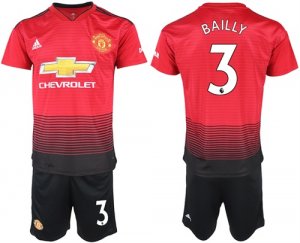 2018-19 Manchester United 3 BAILLY Home Soccer Jersey