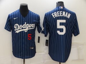 Dodgers #5 Freddie Freeman Blue Nike Throwback Cool Base Jersey
