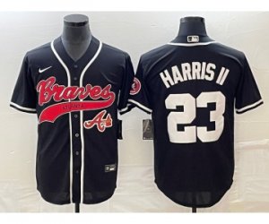 Men\'s Atlanta Braves #23 Michael Harris II Black Cool Base Stitched Baseball Jersey