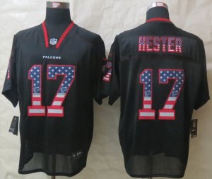 Nike Atlanta Falcons #17 Hester Black Jerseys(Elite USA Flag Fashion)