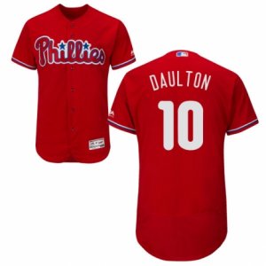 Men\'s Majestic Philadelphia Phillies #10 Darren Daulton Red Flexbase Authentic Collection MLB Jersey