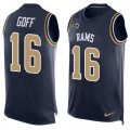 Nike St. Louis Rams #16 Jared Goff Navy Blue Team Color Men''s Stitched NFL Limited Tank Top Jersey