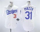 Dodgers #31 Mike Piazza White Cool Base Jersey