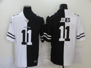 Mens Atlanta Falcons #11 Julio Jones Black White Peaceful Coexisting 2020