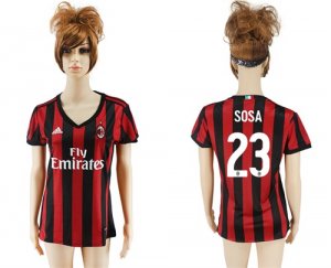 2017-18 AC Milan 23 SOSA Home Women Soccer Jersey