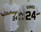 Pirates #24 Barry Bonds White Cooperstown Collection Jersey