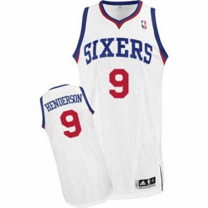 Men\'s Adidas Philadelphia 76ers #9 Gerald Henderson Authentic White Home NBA Jersey