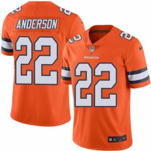 Nike Denver Broncos #22 C.J. Anderson Orange Men\'s Stitched NFL Limited Rush Jersey