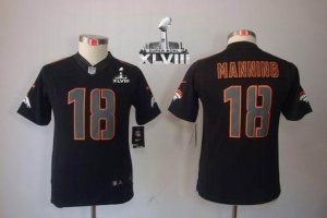 2014 super bowl xlvii nike youth nfl jerseys denver broncos #18 manning black[nike impact limited]