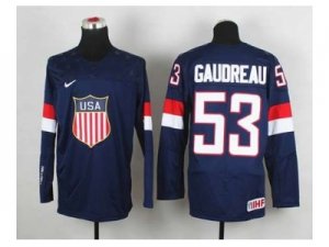 nhl jerseys USA #53 gaudreau blue(2014 world championship)