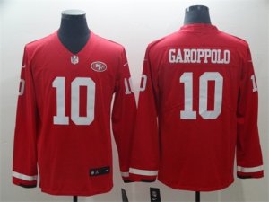 Nike 49ers #10 Jimmy Garoppolo Red Therma Long Sleeve Jersey