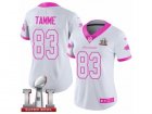 Womens Nike Atlanta Falcons #83 Jacob Tamme Limited White Pink Rush Fashion Super Bowl LI 51 NFL Jersey