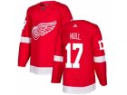 Men Adidas Detroit Red Wings #17 Brett Hull Red Home Authentic Stitched NHL Jersey
