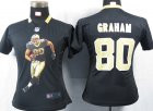 Women Nike New Orleans Saints #80 Graham Black Portrait Fashion Game Jersey