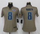 Nike Titans #8 Marcus Mariota Olive Women Salute To Service Limited Jersey