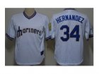 mlb jerseys seattle mariners #34 hernandez white[m&n]