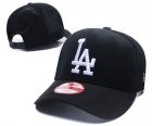 Dodgers Team Logo Black Peaked Adjustable Hat GS