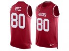 Mens Nike San Francisco 49ers #80 Jerry Rice Limited Red Player Name & Number Tank Top NFL Jersey