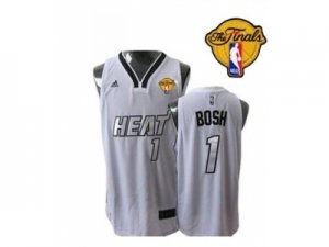 nba miami heat #1 bosh white[number silver][2013 finals]