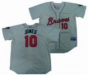 mlb Atlanta Braves #10 Jones cream