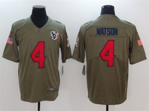 Nike Texans #4 Deshaun Watson Olive Salute To Service Limited Jersey