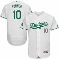 Men's Majestic Los Angeles Dodgers #10 Justin Turner White Celtic Flexbase Authentic Collection MLB Jersey