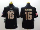 Nike San Francisco 49ers #16 Joe Montana black Salute to Service Jerseys(Limited)