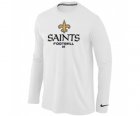 Nike New Orleans Sains Critical Victory Long Sleeve T-Shirt White