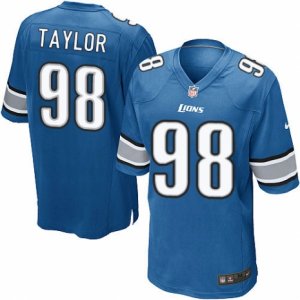 Mens Nike Detroit Lions #98 Devin Taylor Game Light Blue Team Color NFL Jerse