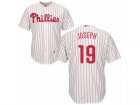 Youth Majestic Philadelphia Phillies #19 Tommy Joseph Authentic White Red Strip Home Cool Base MLB Jersey