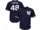 Mens Majestic New York Yankees #48 Chris Carter Replica Navy Blue Alternate MLB Jersey