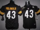 Nike Women Pittsburgh Steelers #43 Troy Polamalu Black[80 Anniversary Patch]Jersey