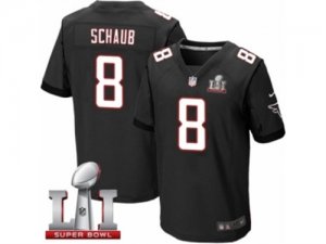 Mens Nike Atlanta Falcons #8 Matt Schaub Elite Black Alternate Super Bowl LI 51 NFL Jersey