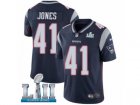 Men Nike New England Patriots #41 Cyrus Jones Navy Blue Team Color Vapor Untouchable Limited Player Super Bowl LII NFL Jersey