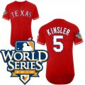 kids 2010 World Series Patch Texas Rangers #5 Ian Kinsler red