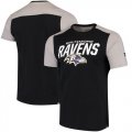 Baltimore Ravens NFL Pro Line by Fanatics Branded Iconic Color Blocked T-Shirt Black Gray