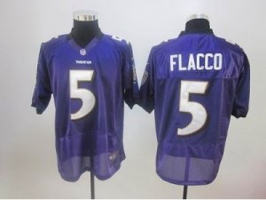 Nike Baltimore Ravens #5 Joe Flacco purple Elite Jerseys