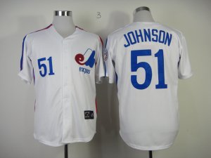 mlb montreal expos #51 JOHNSON white