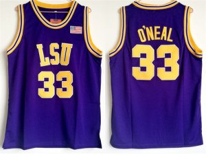 LSU Tigers #33 Shaquille O\'Neal Purple College Basketball Jersey