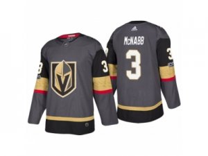 Mens Vegas Golden Knights #3 Brayden McNabb Steel Grey 2017-2018 Season Jersey