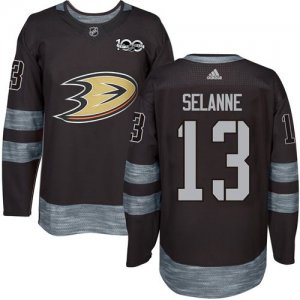 Anaheim Ducks #13 Teemu Selanne Black 1917-2017 100th Anniversary Stitched NHL Jersey