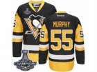Mens Reebok Pittsburgh Penguins #55 Larry Murphy Premier Black Gold Third 2017 Stanley Cup Champions NHL Jersey