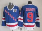 NHL New York Rangers #9 Graves blue jerseys[m&n 75th]