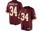 Mens Nike Washington Redskins #34 Montae Nicholson Limited Burgundy Red Team Color NFL Jersey