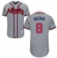 Men's Majestic Atlanta Braves #8 Bob Uecker Grey Flexbase Authentic Collection MLB Jersey