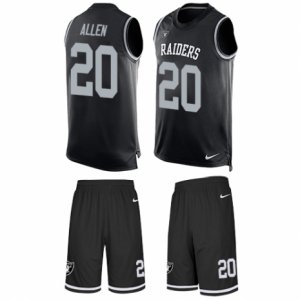 Mens Nike Oakland Raiders #20 Nate Allen Limited Black Tank Top Suit NFL Jersey