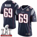Youth Nike New England Patriots #69 Shaq Mason Elite Navy Blue Team Color Super Bowl LI 51 NFL Jersey
