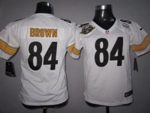 Nike Women Pittsburgh Steelers #84 Antonio Brown white[80 Anniversary Patch]Jersey